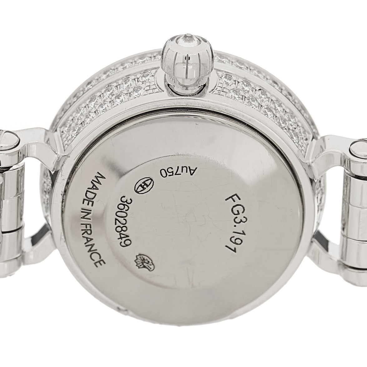 18K White Gold Diamond Pave 16mm Faubourg Quartz Watch