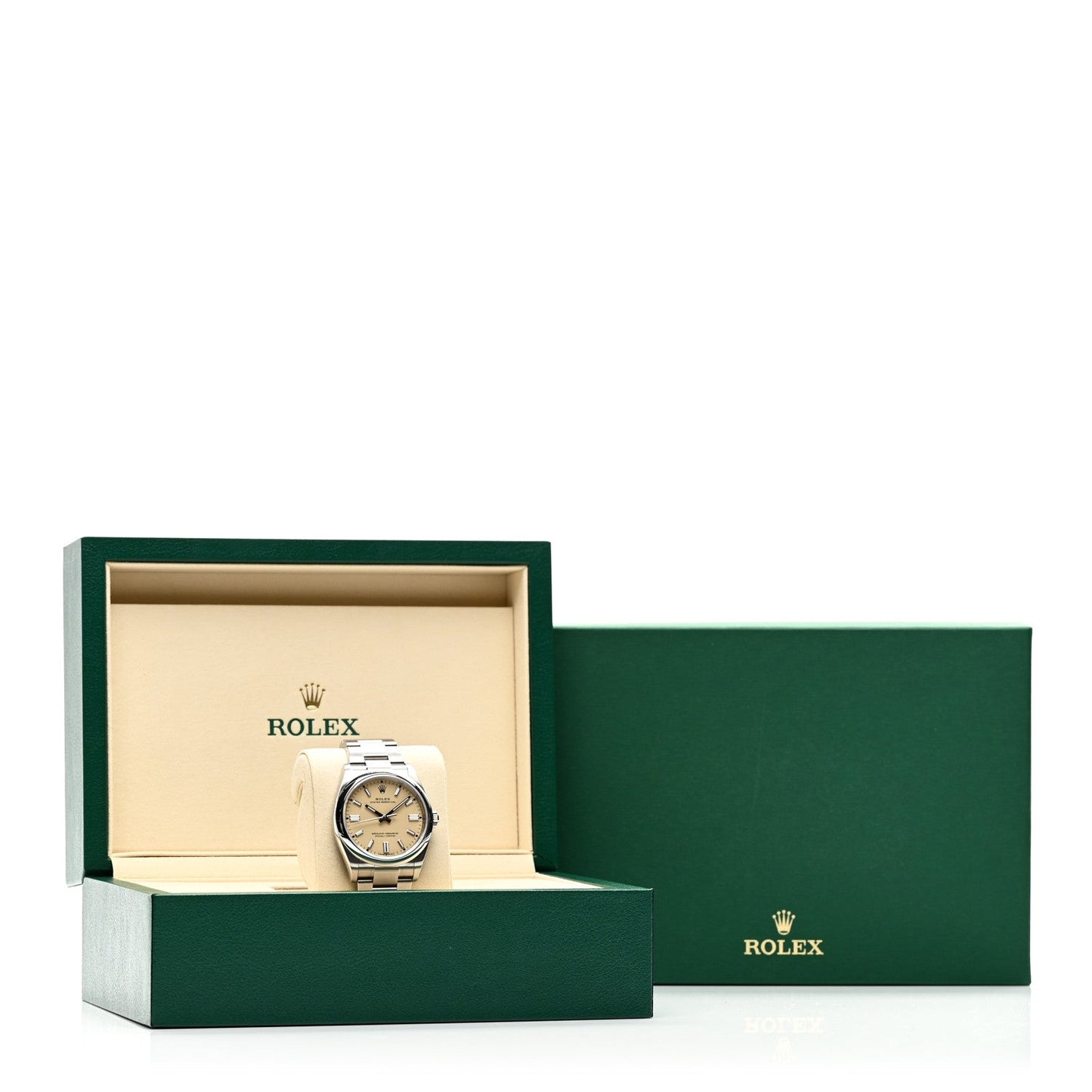 Stainless Steel 36mm Oyster Perpetual Watch Beige 126000
