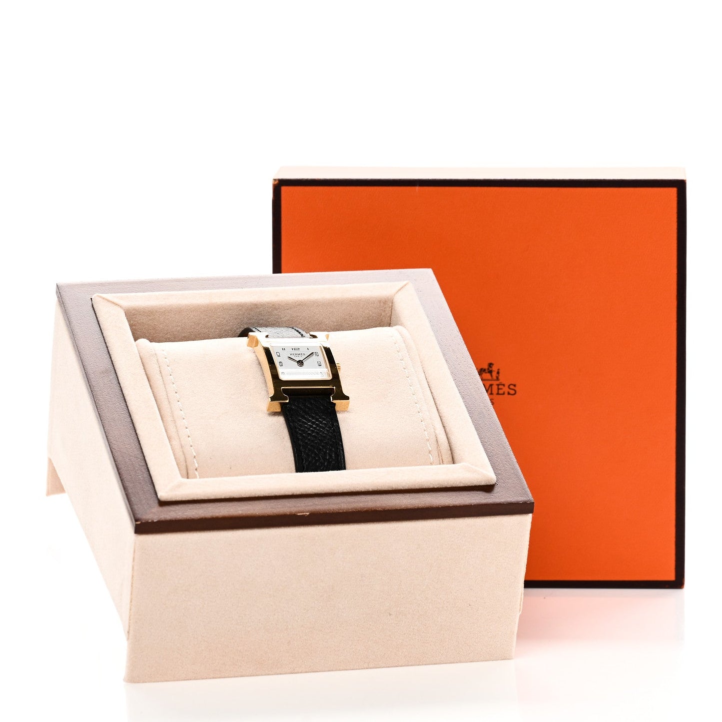 Stainless Steel Epsom 21mm Heure H Hour Quartz Watch Noir