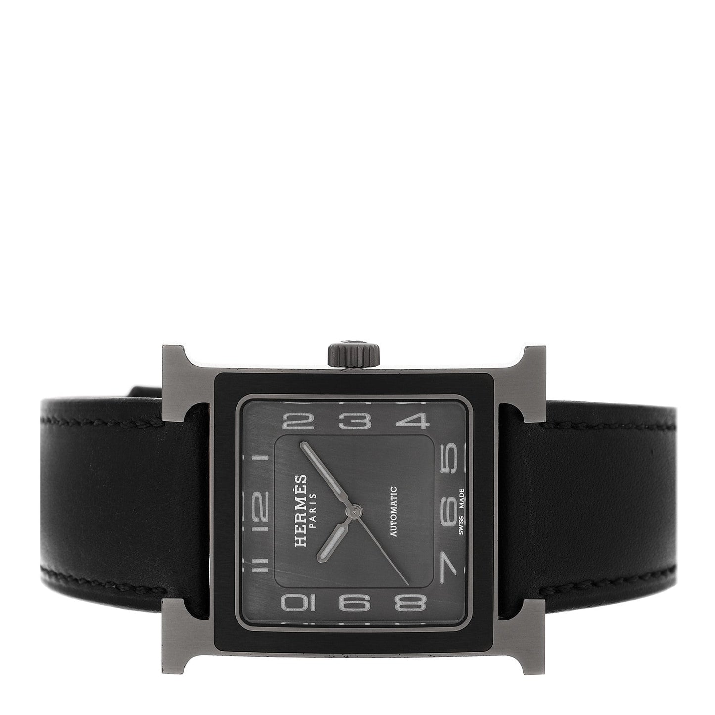 Titanium Barenia 30mm Heure H Hour Quartz Watch Noir