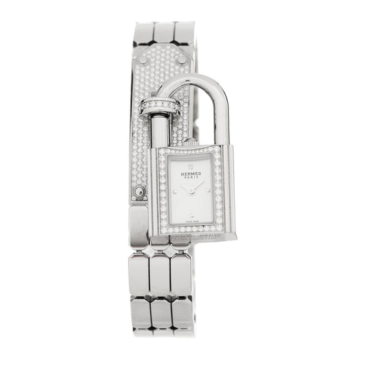 Stainless Steel Diamond Pave 16mm Kelly Quartz Watch