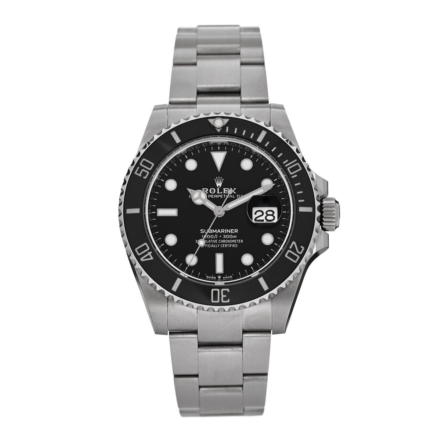 Stainless Steel 41mm Oyster Perpetual Submariner Date Watch Black 126610LN